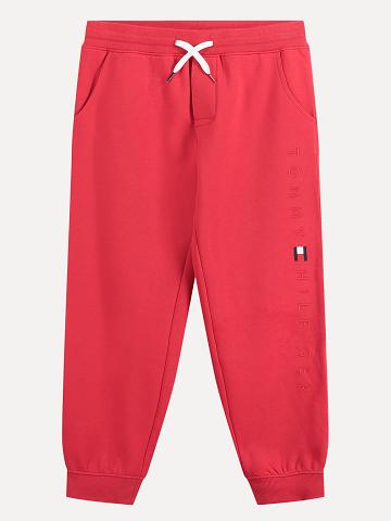 Fiú Tommy Hilfiger Little Logo Melegítő Nadrág Piros | HU 2208QMA